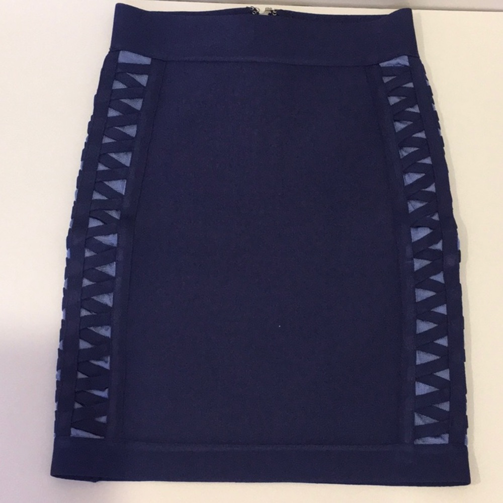 Bebe Blue Bandage Skirt Sz XS